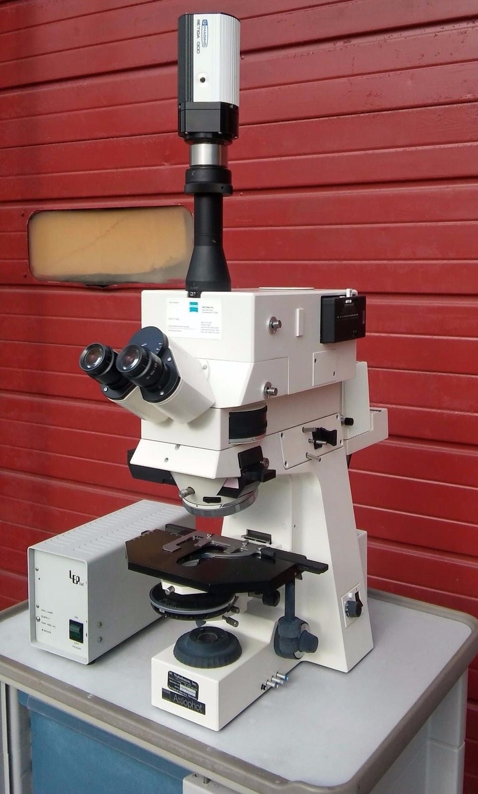 ZEISS AXIOPHOT FLUORESCENCE POLARIZED FILTER MICROSCOPE PULNIX TM-745 CAMERA