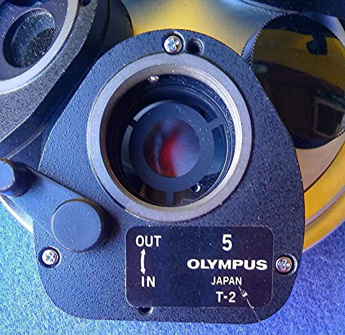 OLYMPUS TURRET with 5 / 20 / ULWD80 & 100 MICROSCOPE NORMARSI PRISM FREE SHIPPIN