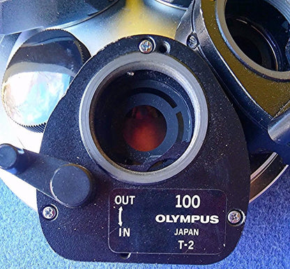 OLYMPUS TURRET with 5 / 20 / ULWD80 & 100 MICROSCOPE NORMARSI PRISM FREE SHIPPIN