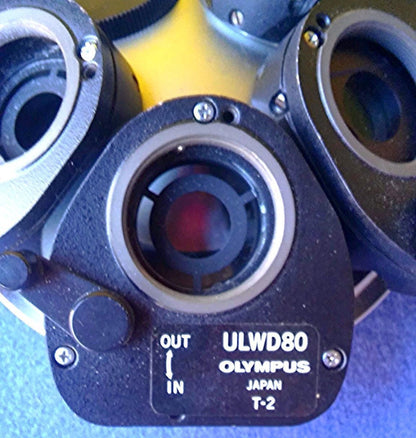 OLYMPUS TURRET with 5 / 20 / ULWD80 & 100 MICROSCOPE NORMARSI PRISM FREE SHIPPIN