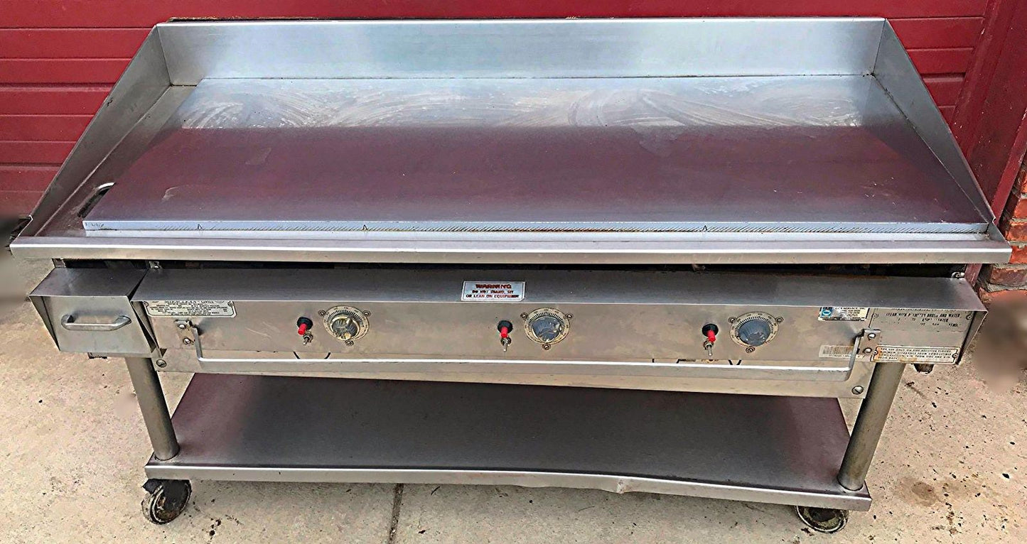 KEATING MIRACLEAN 60BFLD GAS GRILL GRIDDLE 60 x 30 & STAND ON WHEELS FREE SHIP