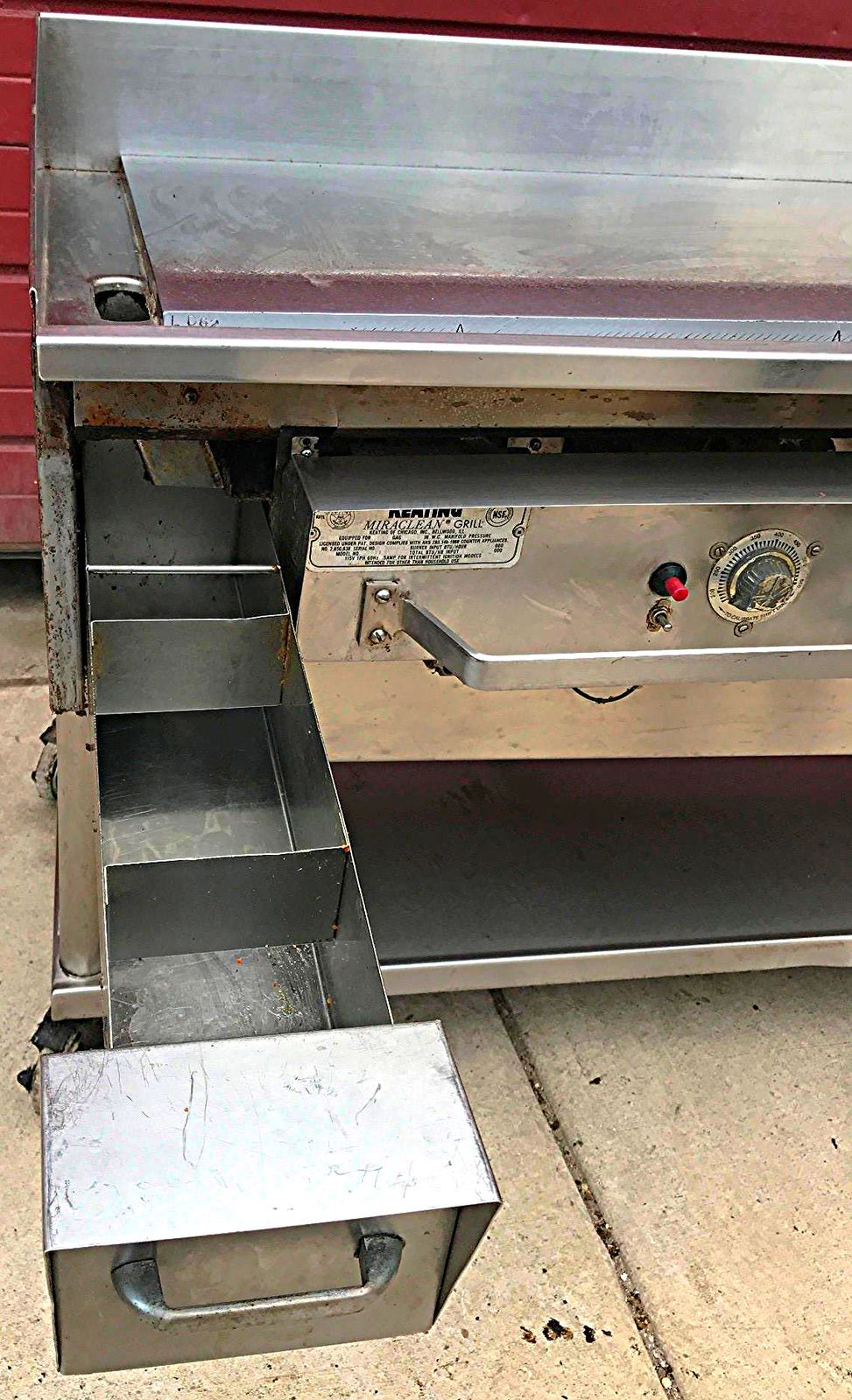 KEATING MIRACLEAN 60BFLD GAS GRILL GRIDDLE 60 x 30 & STAND ON WHEELS FREE SHIP