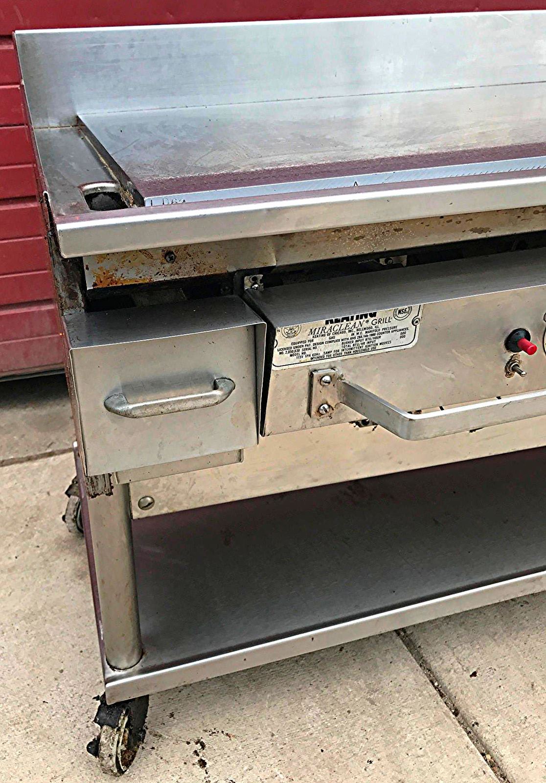 KEATING MIRACLEAN 60BFLD GAS GRILL GRIDDLE 60 x 30 & STAND ON WHEELS FREE SHIP