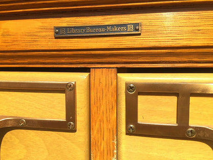 2 RARE LIBRARY BUREAU 1950s VINTAGE 60 DRAWER INDEX CARD CABINET 60 x 42.5 x 18