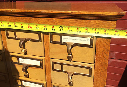 2 RARE LIBRARY BUREAU 1950s VINTAGE 60 DRAWER INDEX CARD CABINET 60 x 42.5 x 18