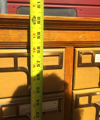 2 RARE LIBRARY BUREAU 1950s VINTAGE 60 DRAWER INDEX CARD CABINET 60 x 42.5 x 18