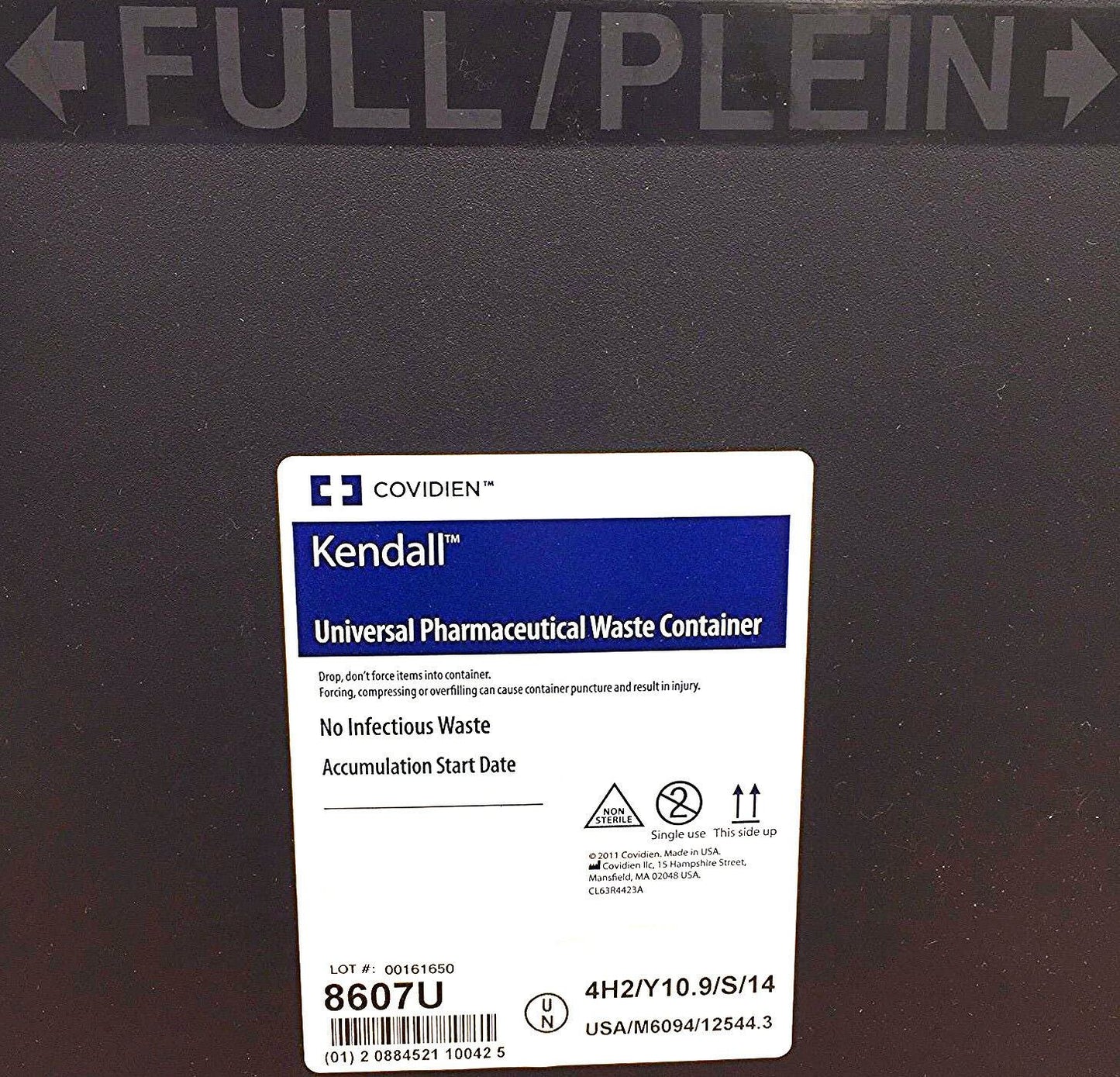 LARGE COVIDIEN KENDALL METAL PHARMACEUTICAL MEDICAL WASTE CONTAINER FREESHIP
