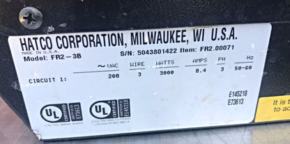 HATCO FR2-3B HYDRO HEATER FOD RETHERMALIZER BAIN MARIE PERFECT FREE SHIP