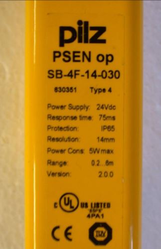 PILZ PSEN op SB-4F-14-030 Light Curtain s PSENopt SafetyBUS EN/IEC 61496-1/-2: 4