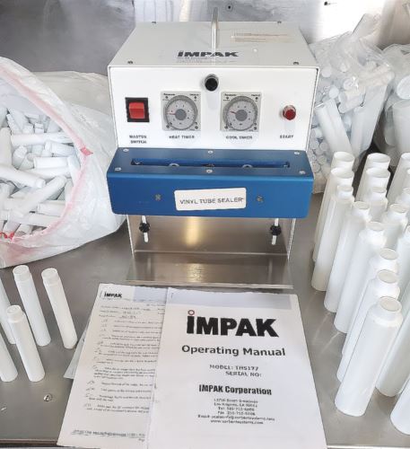 7" IMPAK THS 177 VYNIL TUBE SEALER PLUS EXTRA EMPTY TUBES