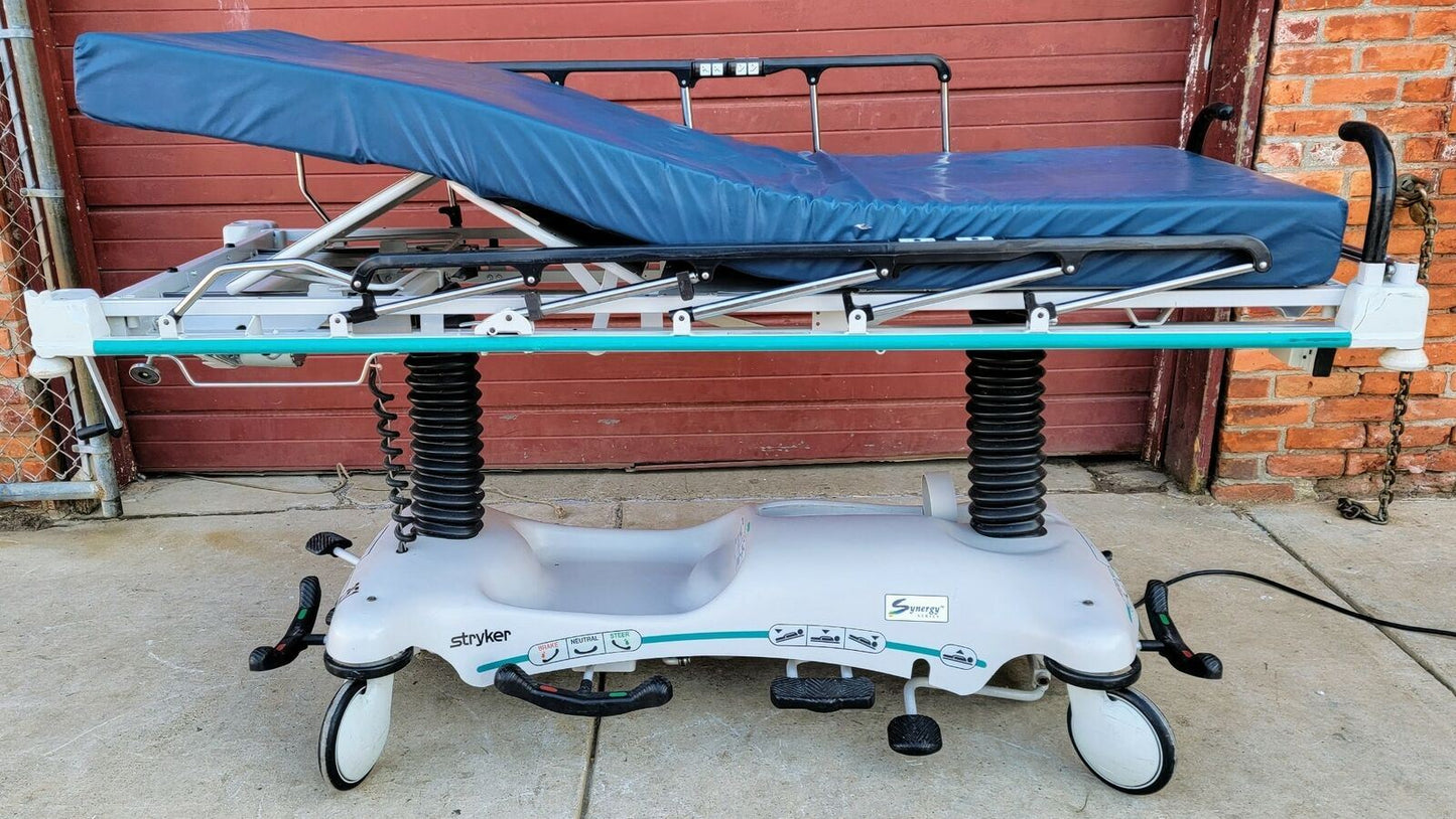 STRYKER 1550 POWER ELECTRIC HOSPITAL EMERGENCY TRANSPORT STRETCHER  WATCH VIDEO
