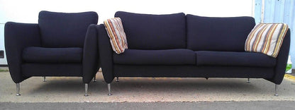 2004 BRAYTON STILLETO SOFA CHAIR JHANE BARNES FREQUCY BLACK FABRIC MODERN LIVING
