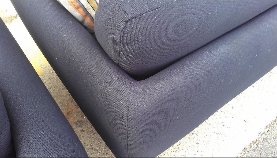 2004 BRAYTON STILLETO SOFA CHAIR JHANE BARNES FREQUCY BLACK FABRIC MODERN LIVING