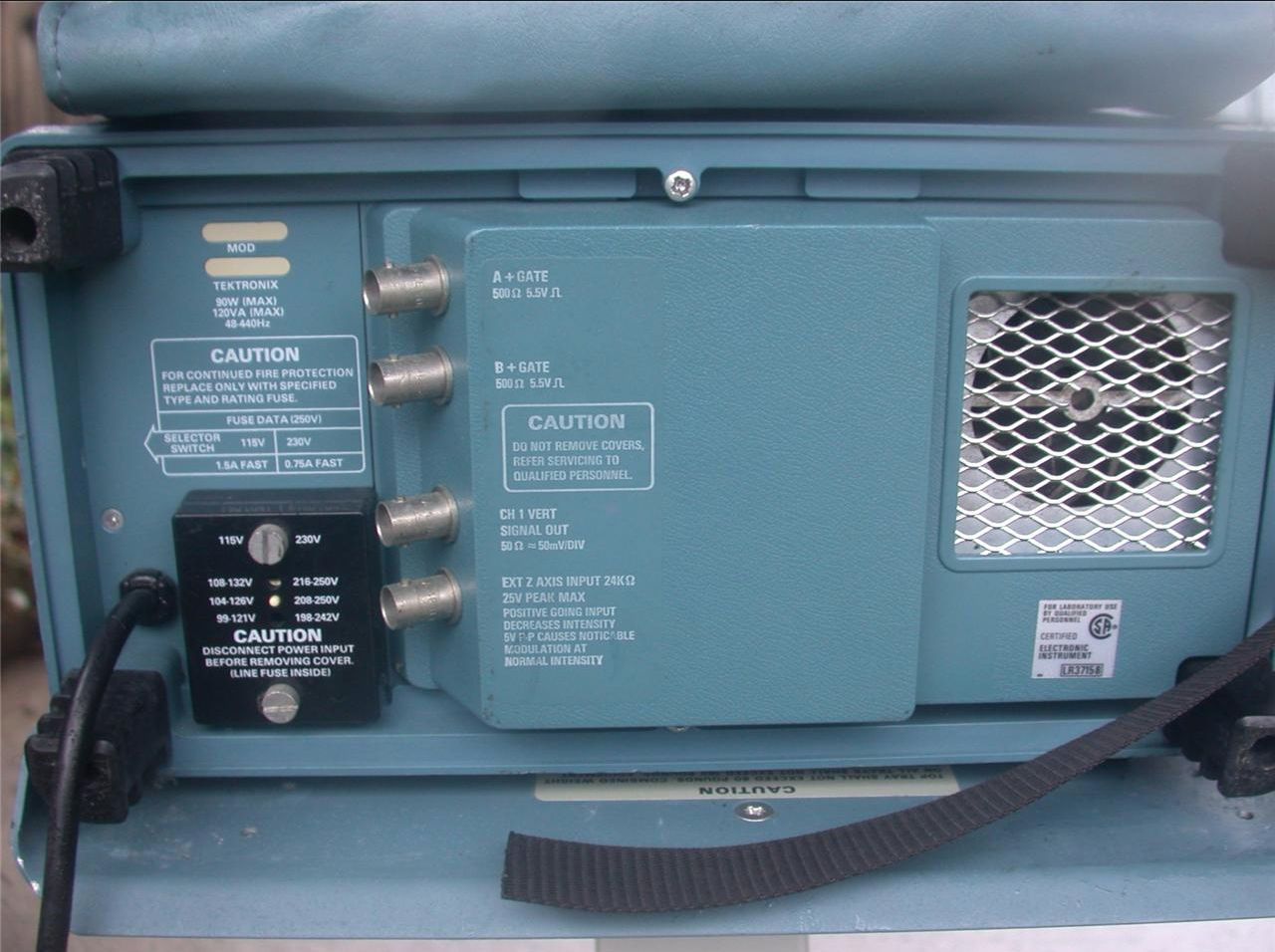 TEKTRONIX 465B OSCILLOSCOPE ACCESSORIES PROBES & K212 PORTABLE INSTRUMENT CART