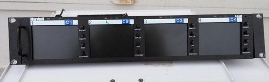 MARSHALL ELECTRONICS V-R44P QUAD LCD MONITOR COMPOSITE VIDEO with Power Supply