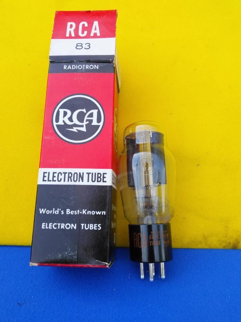 1 VACUUM TUBE RCA 83 INSIDE ORIGINAL BOX NEW OLD STOCK FIRM BASE