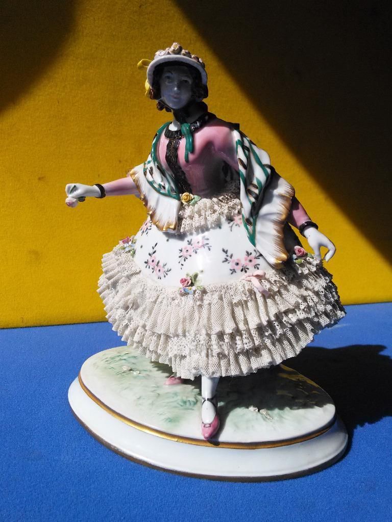 VINTAGE RARE KARL ENS CHINA PORCELAIN FIGURINE LAMP LIGHT