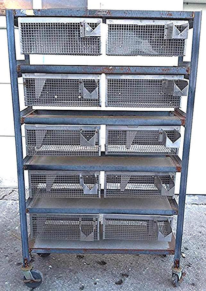 WAHMANN ACME STAINLESS 10 ANIMAL BIRD GAME CAGE HUNT RACK VETERINARY LAB 17x10x7