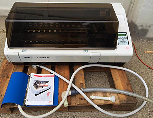 LEICA JUNG PROGRAMMABLE AUTOMATED SLIDE AUTOSTAINER XL & MANUAL