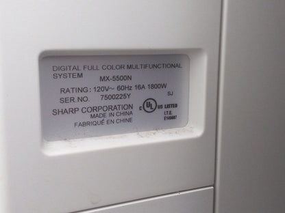 SHARP MX-550n MULTIFUNCITION DIGITAL COLOR COPIER COMPLETE w CD & MANUAL REVISED