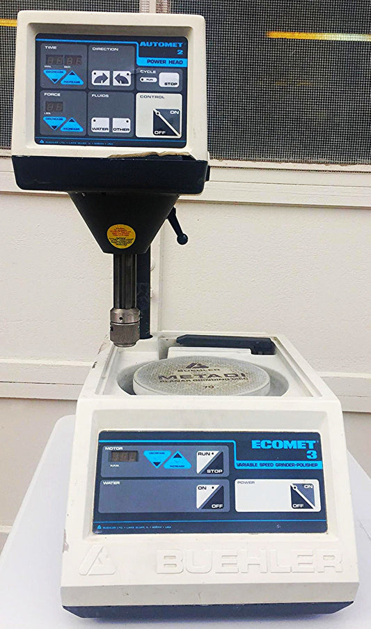 BUEHLER ECOMET 3 DIGITAL POLISHER GRINDER & POWERHEAD 2 DISC WATCHVIDEO FREESHIP