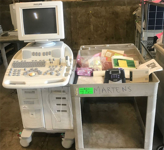 PHILIPS ENVISOR M2540A ULTRASOUND w/C5-2 PROBE HD11 CRT MONITOR MANUAL FREE SHIP