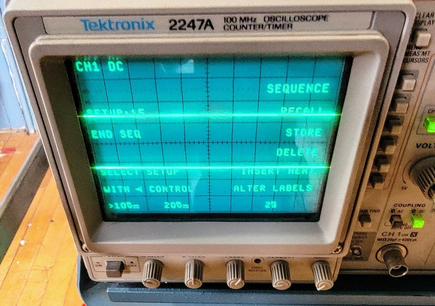 90-DAY-WARRANTY TEKTRONIX 2247A 100 MHZ OSCILLOSCOPE (K212 CART?) WATCH VIDEO