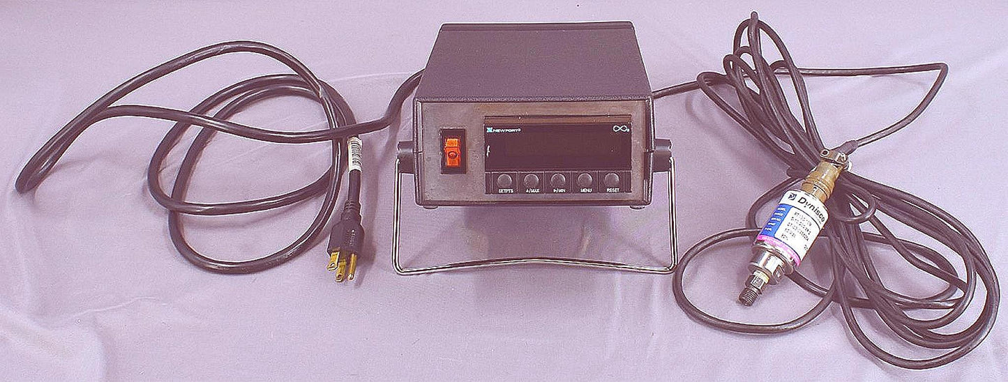 NEWPORT STRAIN LOAD CELL PANEL METER w/ MANUAL and DYNISCO PT130-7.5C *WARRANTY*