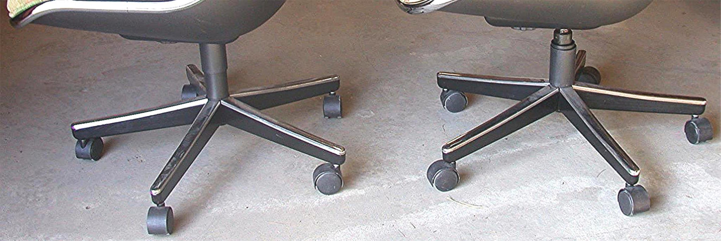 Pair CHARLES POLLACK EXECUTIVE KNOLL CHAIR HYDRAULIC LIFT Beautiful Fabric Desig