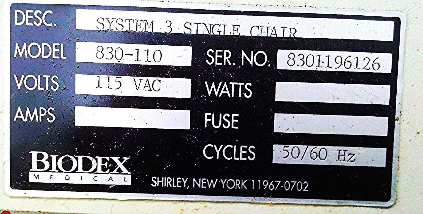 BIODEX SYSTEM 3 SINGLE CHAIR & CONTROL ISOKINETIC STRENGTH TESTING FREE SHIPPING