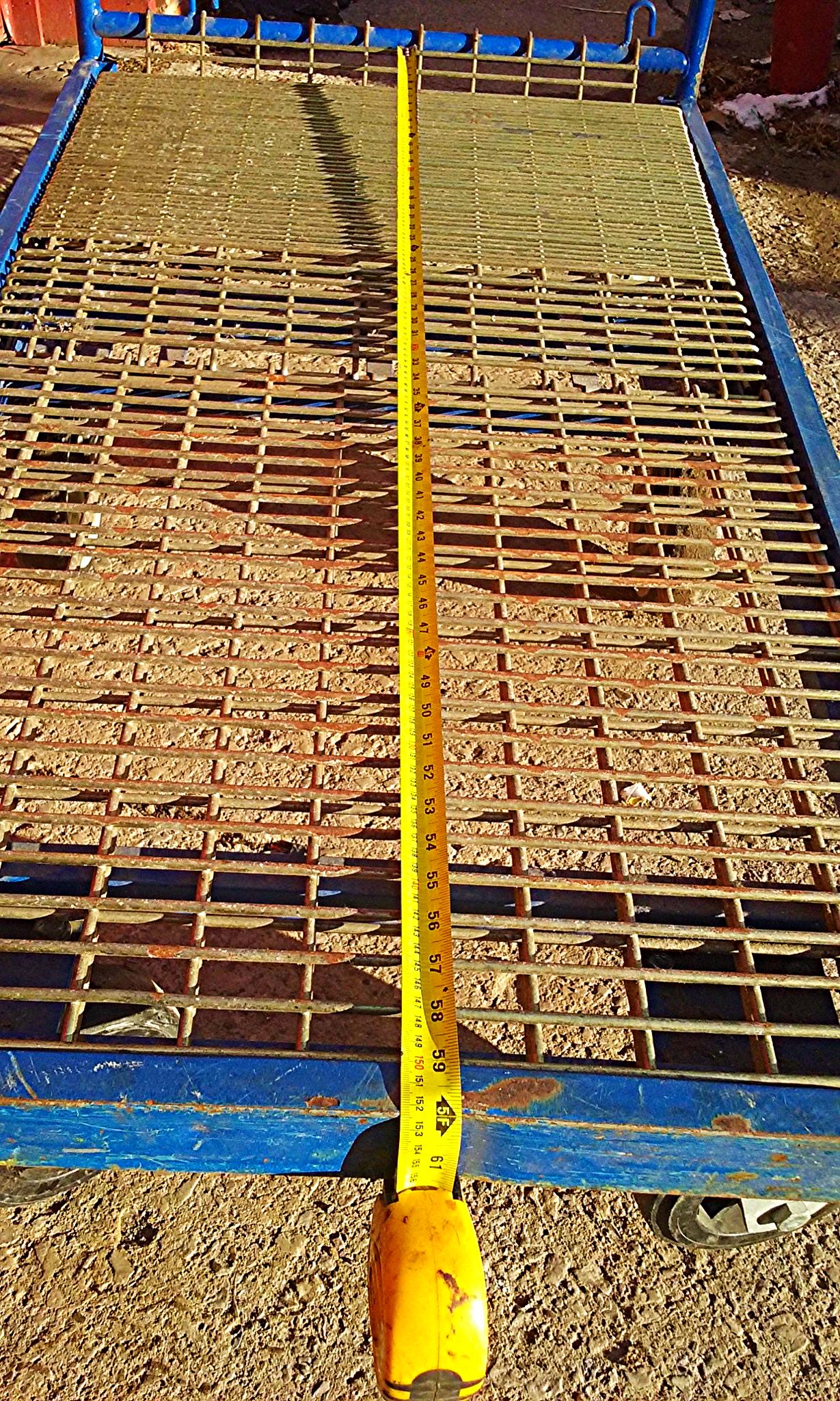HEAVY DUTY LONG CART MESH & CASTERS 60" long x 32" wide