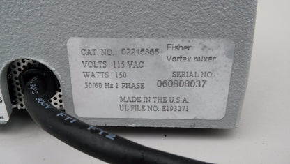 FISHER SCIENTIFIC VORTEX MIXER WIDE PLATFORM CONTINUOUS TOUCH VARIABLE SPEED LAB