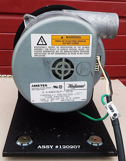 AMETEK RCFT TYPE B WINDJAMMER 116637-03 130.5 CFM ; 250W Extra MOUNT BASE GREAT