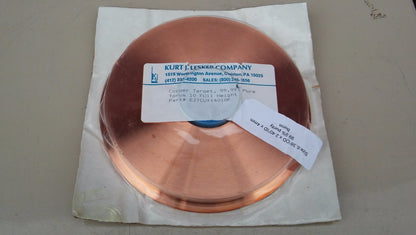 BRAND NEW KURT J LESKER COPPER TARGET SPUTTERING 6:38" x 2.40" ID x 4mm BOROM