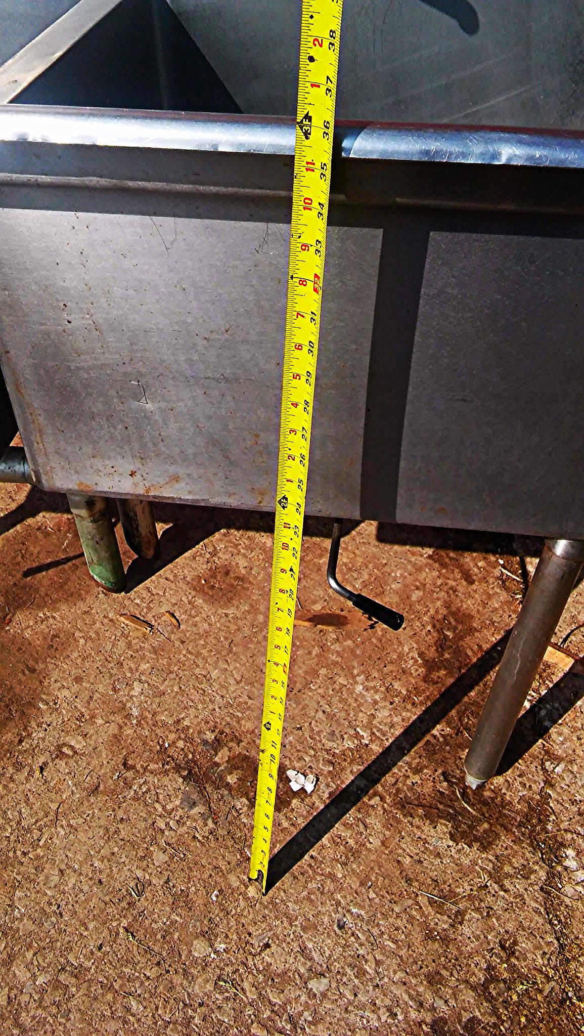 AERO 2 BOWL COMMERCIAL KITCHEN STEEL SINK 97w X 30.5d X 36"h FAUCET DRAIN PIPING