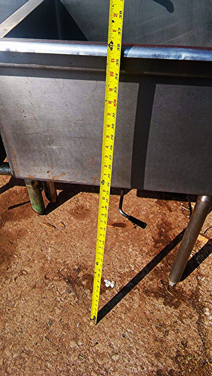 AERO 2 BOWL COMMERCIAL KITCHEN STEEL SINK 97w X 30.5d X 36"h FAUCET DRAIN PIPING