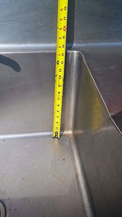 AERO 2 BOWL COMMERCIAL KITCHEN STEEL SINK 97w X 30.5d X 36"h FAUCET DRAIN PIPING