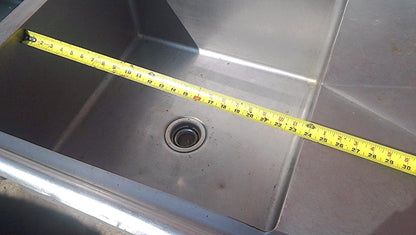 AERO 2 BOWL COMMERCIAL KITCHEN STEEL SINK 97w X 30.5d X 36"h FAUCET DRAIN PIPING
