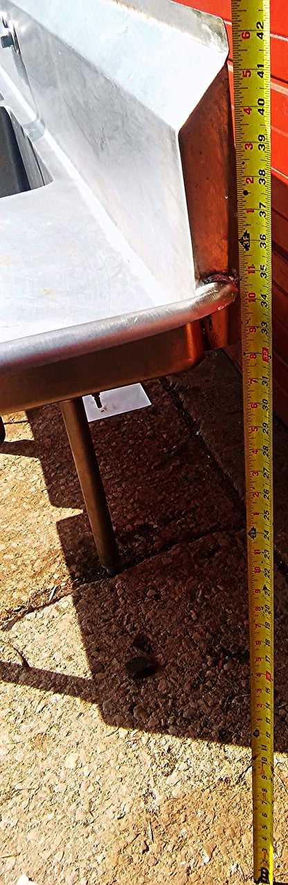 AERO 2 BOWL COMMERCIAL KITCHEN STEEL SINK 97w X 30.5d X 36"h FAUCET DRAIN PIPING