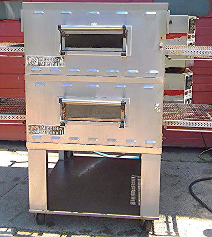MIDDLEBY MARSHALL PS536 GS CONVEYOR PIZZA BAKE OVEN GAS TWOSTACK OVENS ON WHEELS