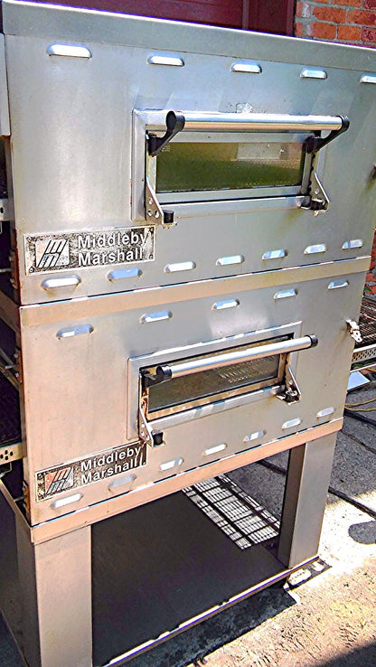 MIDDLEBY MARSHALL PS536 GS CONVEYOR PIZZA BAKE OVEN GAS TWOSTACK OVENS ON WHEELS