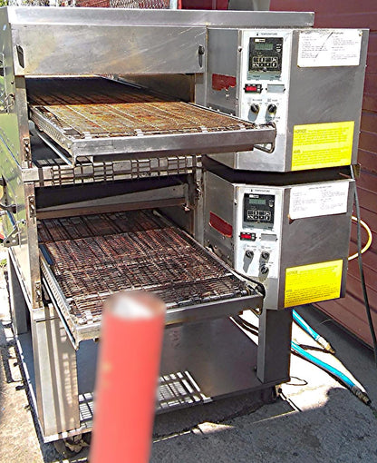 MIDDLEBY MARSHALL PS536 GS CONVEYOR PIZZA BAKE OVEN GAS TWOSTACK OVENS ON WHEELS