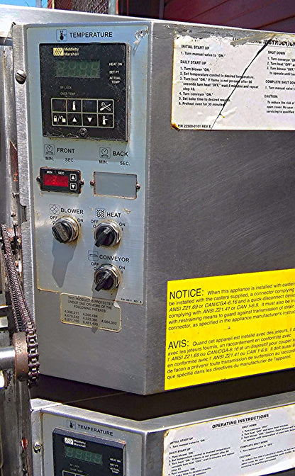 MIDDLEBY MARSHALL PS536 GS CONVEYOR PIZZA BAKE OVEN GAS TWOSTACK OVENS ON WHEELS