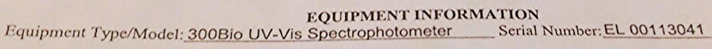 VARIAN CARY 300 BIO UV-VISIBLE SPECTROPHOTOMETER SEEMS TO BE WORKING FINE