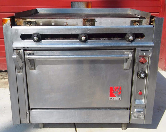 WOLF 36" FLAT TOP GAS GRIDDLE COMMERCIAL RESTAURANT PLANCHA CONVECTION OVEN
