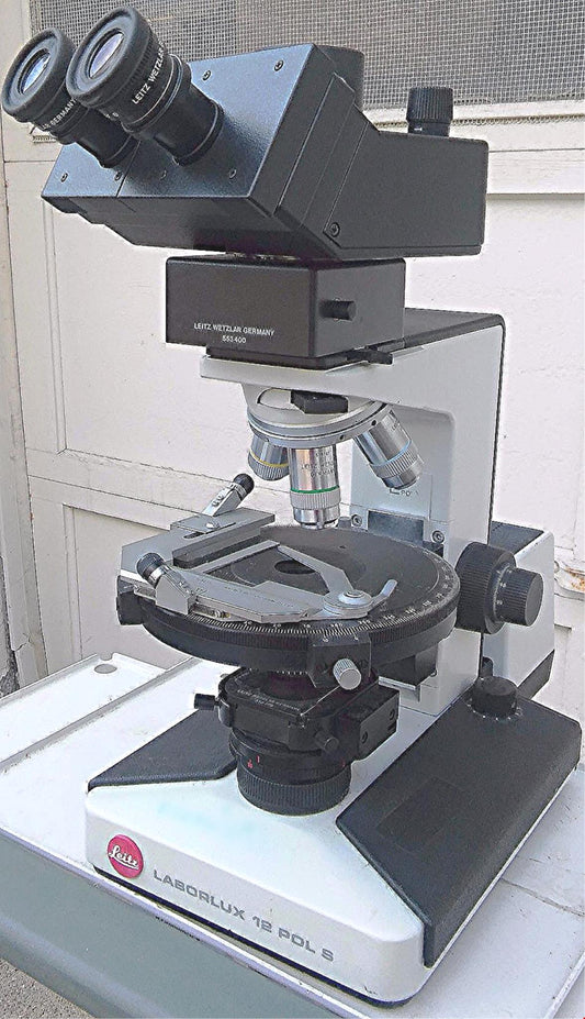 LEICA LEITZ LABORLUX 12 POL S POLARIZING MICROSCOPE LAMPHOUSE POWER S WATCHVIDEO