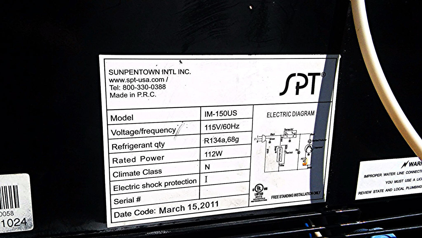 SPT IM-150US SUNPENTOWN STAINLESS STEEL UNDERCOUNTER ICE MAKER with FREEZER