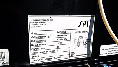 SPT IM-150US SUNPENTOWN STAINLESS STEEL UNDERCOUNTER ICE MAKER with FREEZER