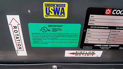 LOREN COOK 180 CIC TUBULAR CENTRIFUGAL INLINE BLOWER BACKWARD INCLINED AIRFOLD