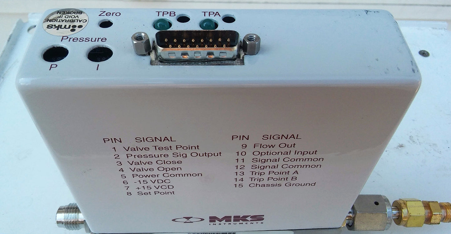 MKS 649A 23962 Pressure Controller Valve Range 10 SCCM Gas N2 10 Torr